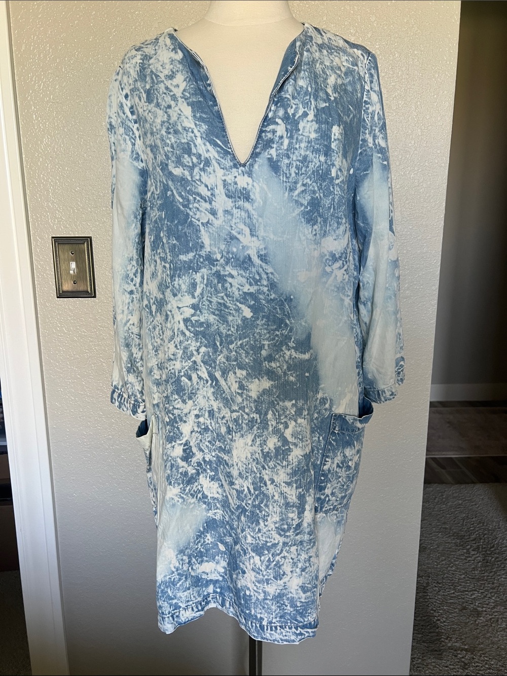 Karen Kane Denim Tie-Dye Tunic